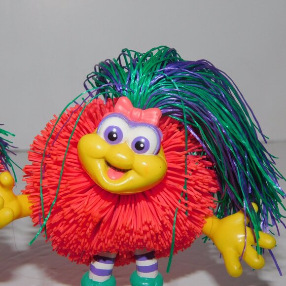 Set 2 Vintage 90s Odzzon kooshBall  Kooshlings Girl SUNNY bendable Toy Figure 3" - Picture 3 of 5